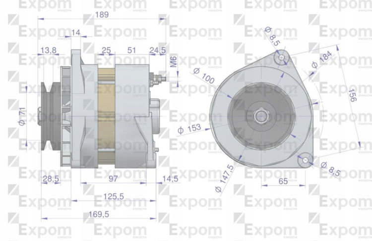 Alternator BIZON A120E 400257ER. 3660200 28V 40A EXPOM KWIDZYN 257000 3.png