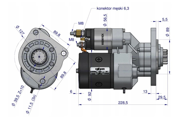 Rozrusznik typu Magneton Case Perkins MF EXPOM 3648190M92 9142720 21.png