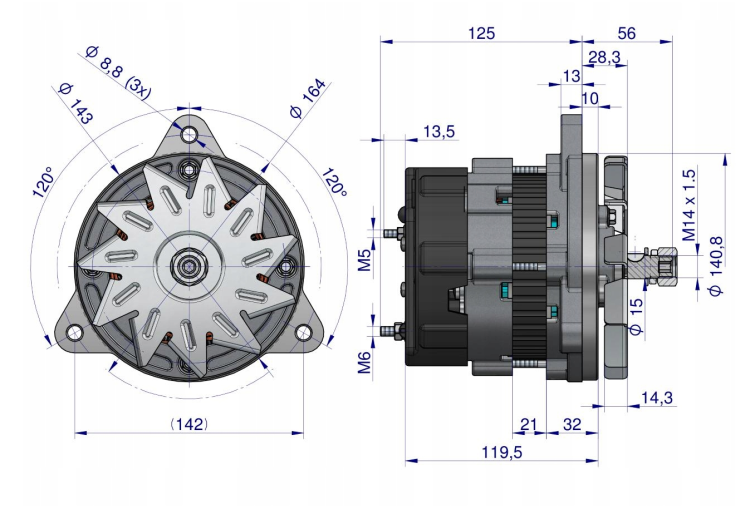 Alternator 14V 55A MF-4 3510000. A133-55A EXPOM 7005158M91 3.png
