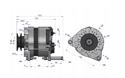 Alternator URSUS 14V 70W do URSUS C-360 Nowy Typ EXPOM 50457970 9515281 3.png