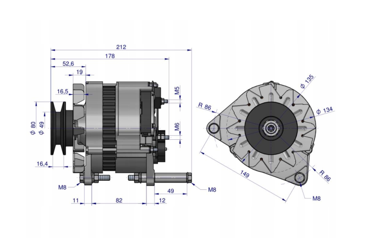 Alternator URSUS 14V 70W do URSUS C-360 Nowy Typ EXPOM 50457970 9515281 3.png