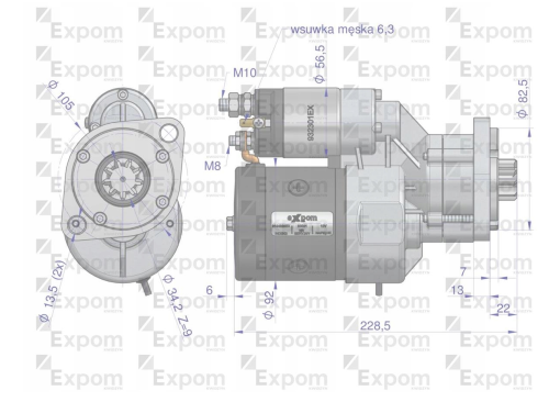 Rozrusznik 12V 2.7kW 9Z typu Magneton 9144820 Deutz-Fahr EXPOM 6005706618 1.png