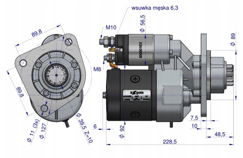 Rozrusznik 12V 2.7kW 10Z typu Magneton 9142745 John Deere EXPOM KWIDZYN  2.png