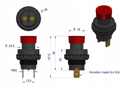 Przycisk Sygnału 12V 24V URSUS C330 C360 EXPOM KWIDZYN 50457861 4.png