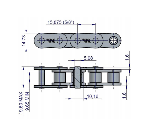 Łańcuch rolkowy 10B-1-96Ps nagarniacza do Prasa Kostka Sipma 5223880730 Waryński 2.png