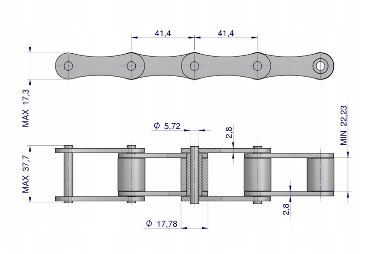 Łańcuch rolkowy S55 5m Waryński 2.png