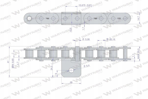 Łańcuch C10B R1 przenośnika Kombajnu do Porzeczek Waryński opakowanie 100m 2.png