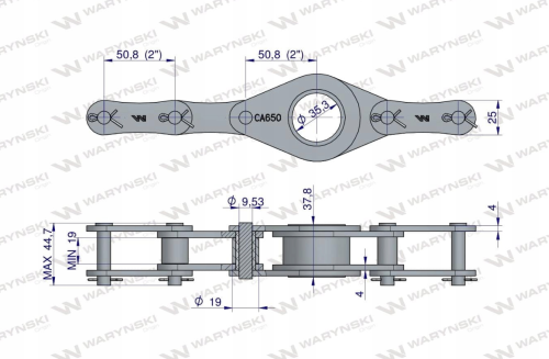 Łańcuch CA650-1 160 ogniw 40 belek do Prasa Zwijka Sipma 5276077500 Waryński 2.png
