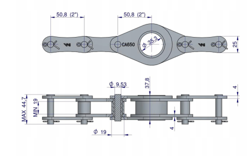 Łańcuch CA650-1 132 ogniw 33 belki do Prasa Zwijka WARFAMA Z-543 Waryński 2.png