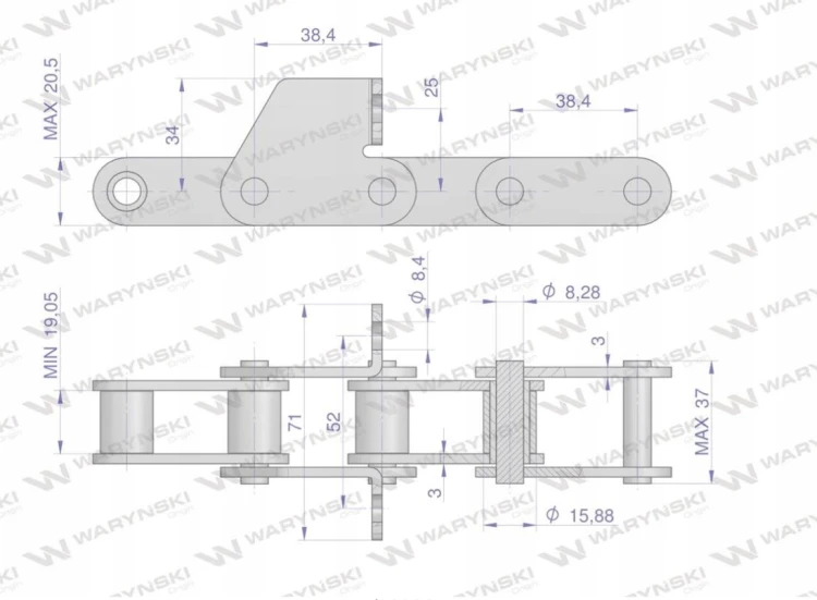 Łańcuch podajnika 38.4VB/SD/J2A łapka SD co 4 ogniwo 5m Waryński 2.png