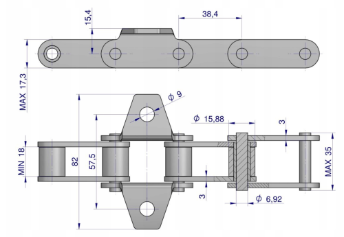 Łańcuch podajnika pochyłego 38.4V łapka K1 co 2 i co 4 ogniwo 5m.png