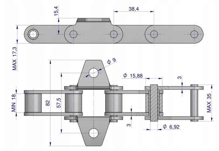 Łańcuch podajnika pochyłego 38.4V łapka K1 co 2 i co 4 ogniwo 5m.png