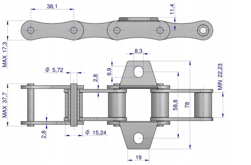 Łańcuch podajnika S52łapka K1 co 4 ogniwa 5m.png