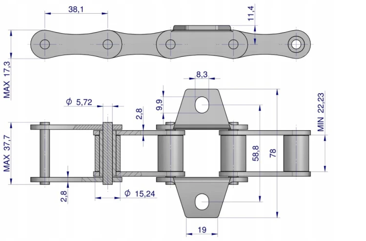 Łańcuch podajnika S52łapka K1 co 4 ogniwa 5m.png