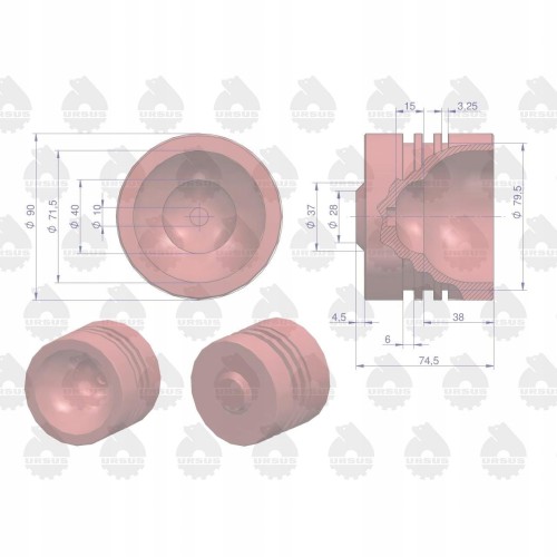 Tłok cylindra podnośnika 67118008 Zetor ORYGINAŁ URSUS 70118050