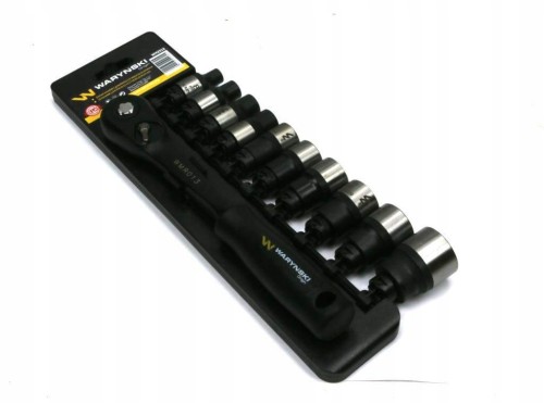 Zestaw L nasadek 1/2 z grzechotką 8 10 12 13 17 18 20 22 24 27 mm 11 el Waryński WMZ018