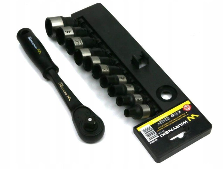 Zestaw L nasadek 1/2 z grzechotką 8 10 12 13 17 18 20 22 24 27 mm 11 el Waryński WMZ018