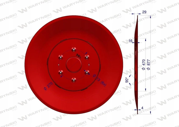 Talerz ślizgowy Kosiarka rotacyjna Famarol 1,85 m gr. 4 mm Waryński 512501010
