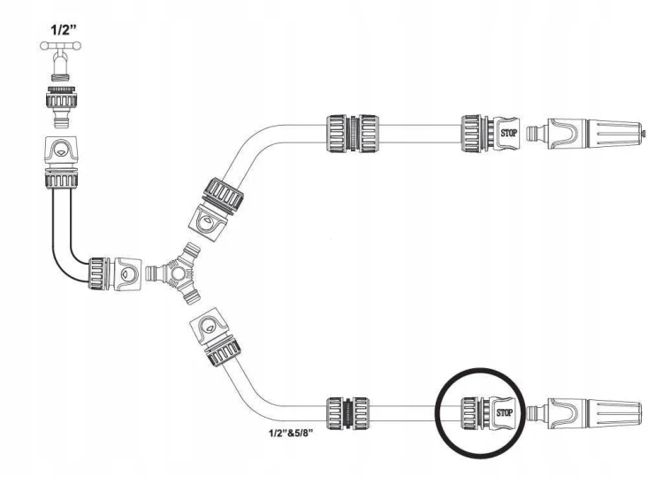 Szybkozłączka 1/2" - z waterstop TEGER
