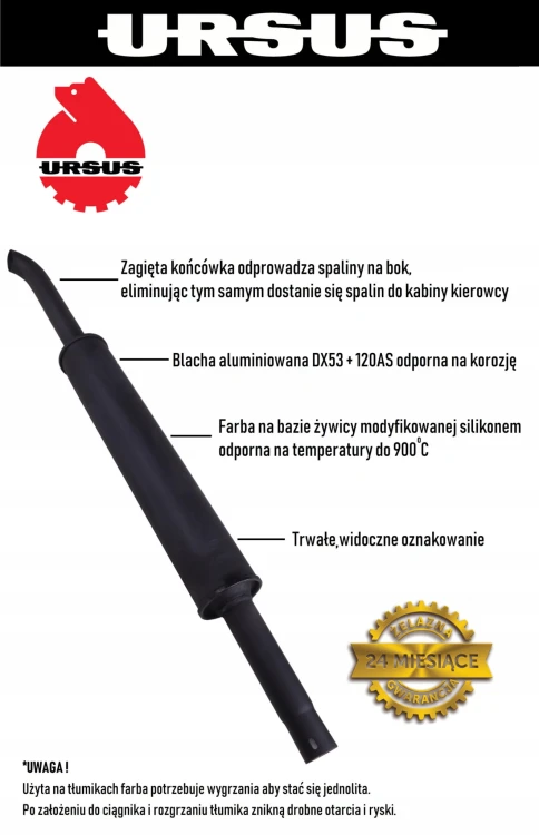 Tłumik TURBO 1676mm 9.8kg URSUS C-385 ORYGINAŁ URSUS 89014040