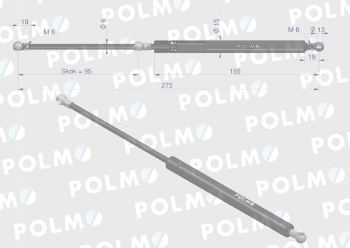 Siłownik szyba przednia szyberdach L max. 273mm X800420488000 CASE IH STEYR FENDT.png