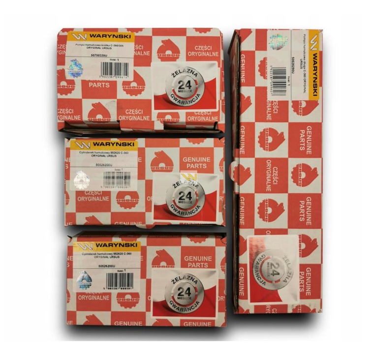 Zestaw pompek i cylinderków hamulcowych URSUS C-360 ( 1x Pompka krótka .1xPompka długa .2x Cylinderek) ORYGINAŁ URSUS.png