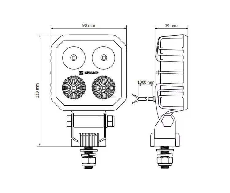 Zestaw lamp LED do belki opryskiwacza niebieska 2x9W 11.png