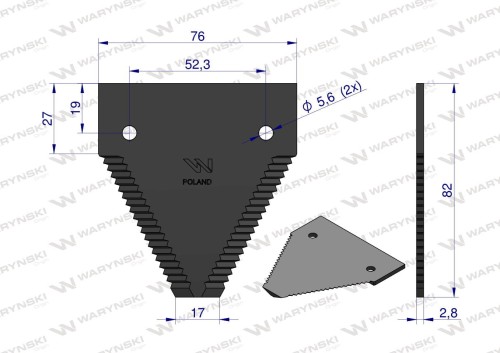 Nóż kosy żniwny stalka 82x76x2.8mm otwór 5.5 grube zęby zastosowanie 365110G New Holland.jpeg