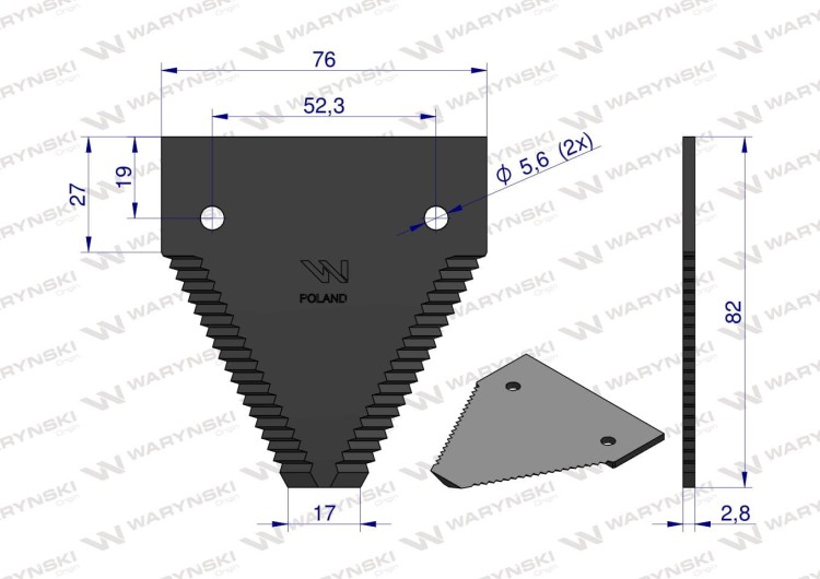 Nóż kosy żniwny stalka 82x76x2.8mm otwór 5.5 grube zęby zastosowanie 365110G New Holland.jpeg