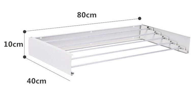 Suszarka balkonowa na pranie składana ścienna METALOWA 80cm wisząca