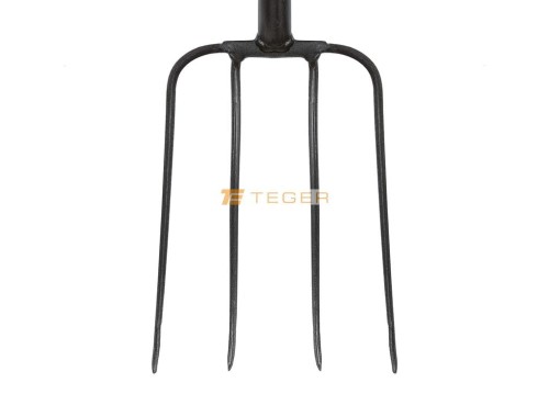 Widły gospodarcze 4-zębne na metalowym trzonku - Extra Long, (długość 1600 mm), Teger T-G-WGMT4Z-03