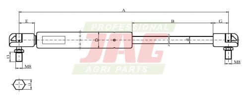 Siłownik szyby tylnej Massey Ferguson L max. 785mm 65415001 3389556M2 2.jpg