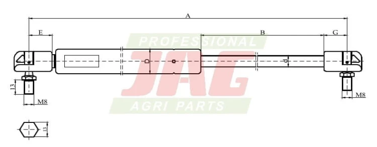 Siłownik szyby tylnej Massey Ferguson L max. 785mm 65415001 3389556M2 2.jpg