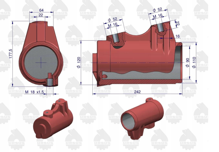 Cylinder podnośnika Zetor ORYGINAŁ URSUS 70118005 21.png
