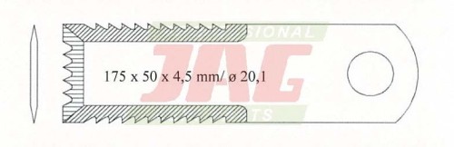 Nóż sieczkarni New Holland TC CX CR 173x50x4,5mm fi20 84068444 Rasspe.jpg