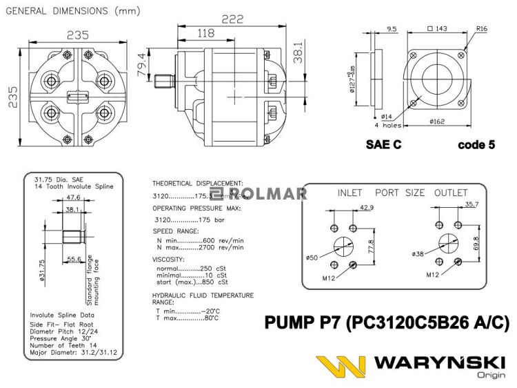 Pompa zebata P-7A PC3120C5B26A Ładowarka HSW Ł-34 obroty lewe Waryński P-7A 111.jpeg