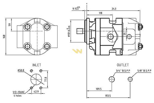 Pompa hydrauliczna JCB 4CX-P8, JCB 4CX, JCB 444 N-091C P2CPJ190706C189 JCB PS35 Waryński N-091C.jpg