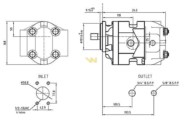 Pompa hydrauliczna JCB 4CX-P8, JCB 4CX, JCB 444 N-091C P2CPJ190706C189 JCB PS35 Waryński N-091C.jpg