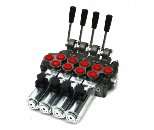 Rozdzielacz hydrauliczny  4 sekcje sterowane Ręczno elektryczne 24 DC ROZ50-4-RE24.png