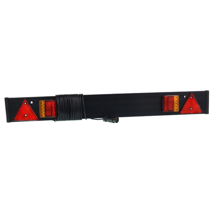 zestaw świateł przyczepy tablica oświetleniowa czarna + przewód 7,5m z wtyczką led 120cm