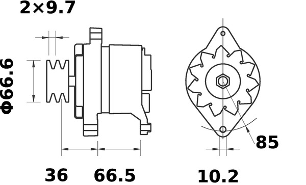 Alternator Zetor Proxima Forterra Mahle MG580 14V 100A 11204063