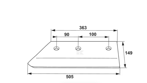 Lemiesz dziobowy lewy 16" do Grégoire-Besson 172613