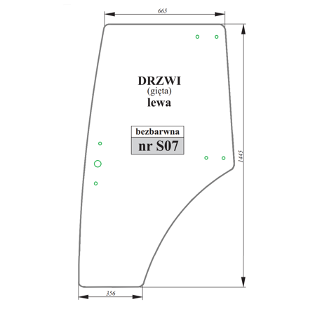 Szyba bezbarwna drzwi lewe Zetor Forterra Proxima Super 53369088