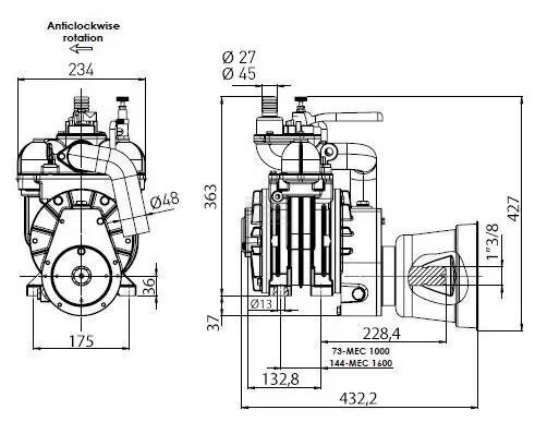 Pompa próżniowa napęd hydrauliczny BP MEC1000H Battioni Pagani