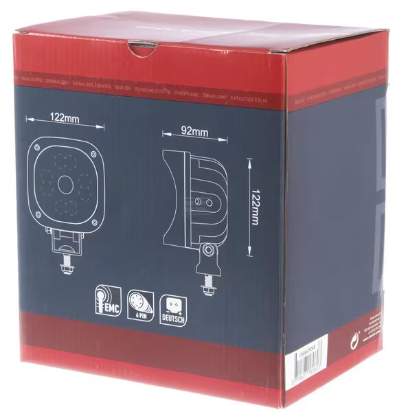 Lampa robocza LED z kamerą kwadratowa 92x122x122mm CAS66090 Kramp