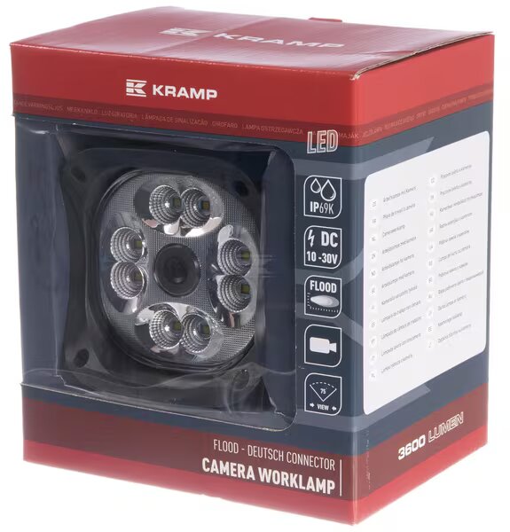 Lampa robocza LED z kamerą kwadratowa 92x122x122mm CAS66090 Kramp