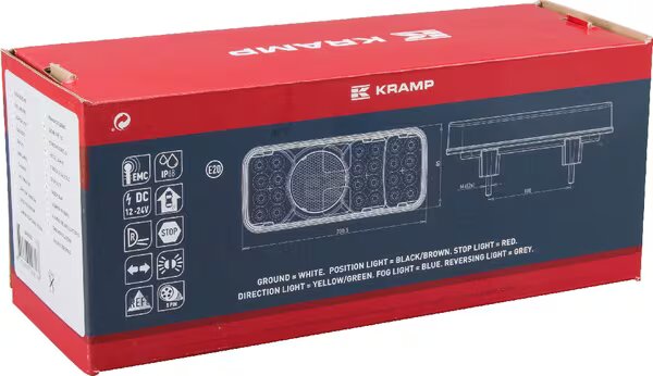 Lampa tylna LED prawa 12 24V 5-pinowa 40 mm LA40032