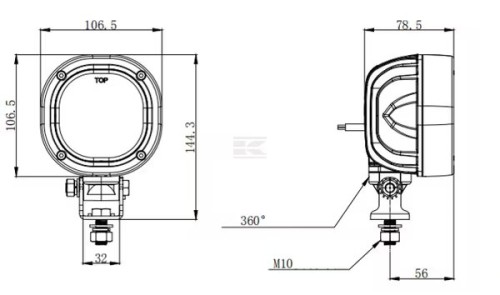 Bardzo mocna Lampa robocza LED 54W 7200lm 10 30V LA10557