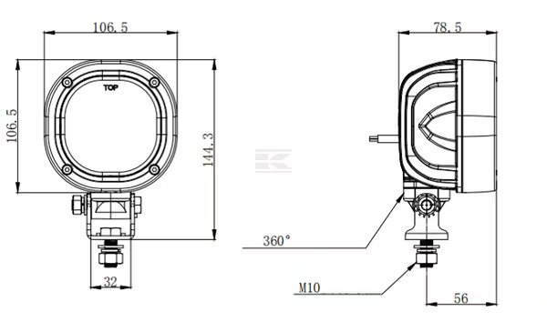 Bardzo mocna Lampa robocza LED 54W 7200lm 10 30V LA10557