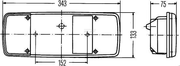 Lampa tylna lewa 12 24V 343x75x133 mm Hella 2SK003567331